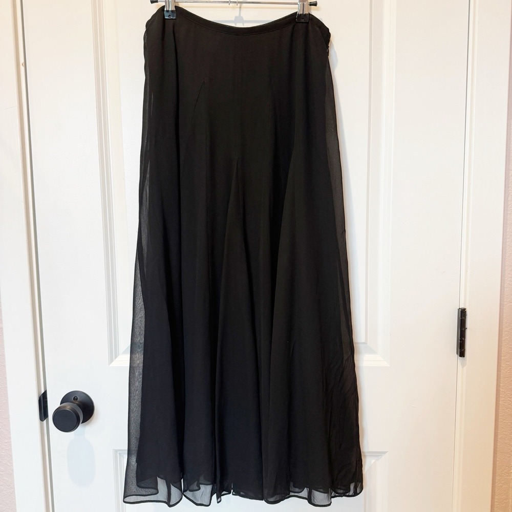 Jones NY Silk Pleated Maxi Skirt Sz 8 Dark Romantic Whimsigoth Witchy Gothic